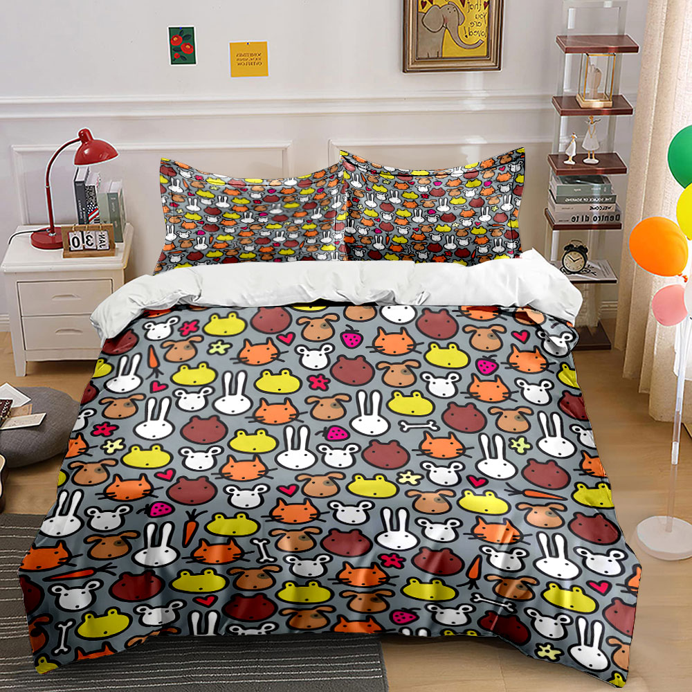 Duvet Cover Sets With Zipper - Zestaw poszewek na kołdrę z wzorem