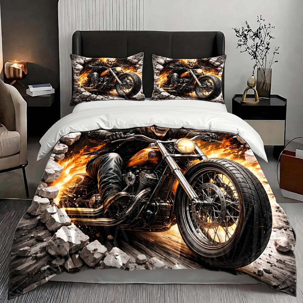 Zestaw pościeli z motywem moto – Duvet Cover Sets With Zipper recenzja i cena